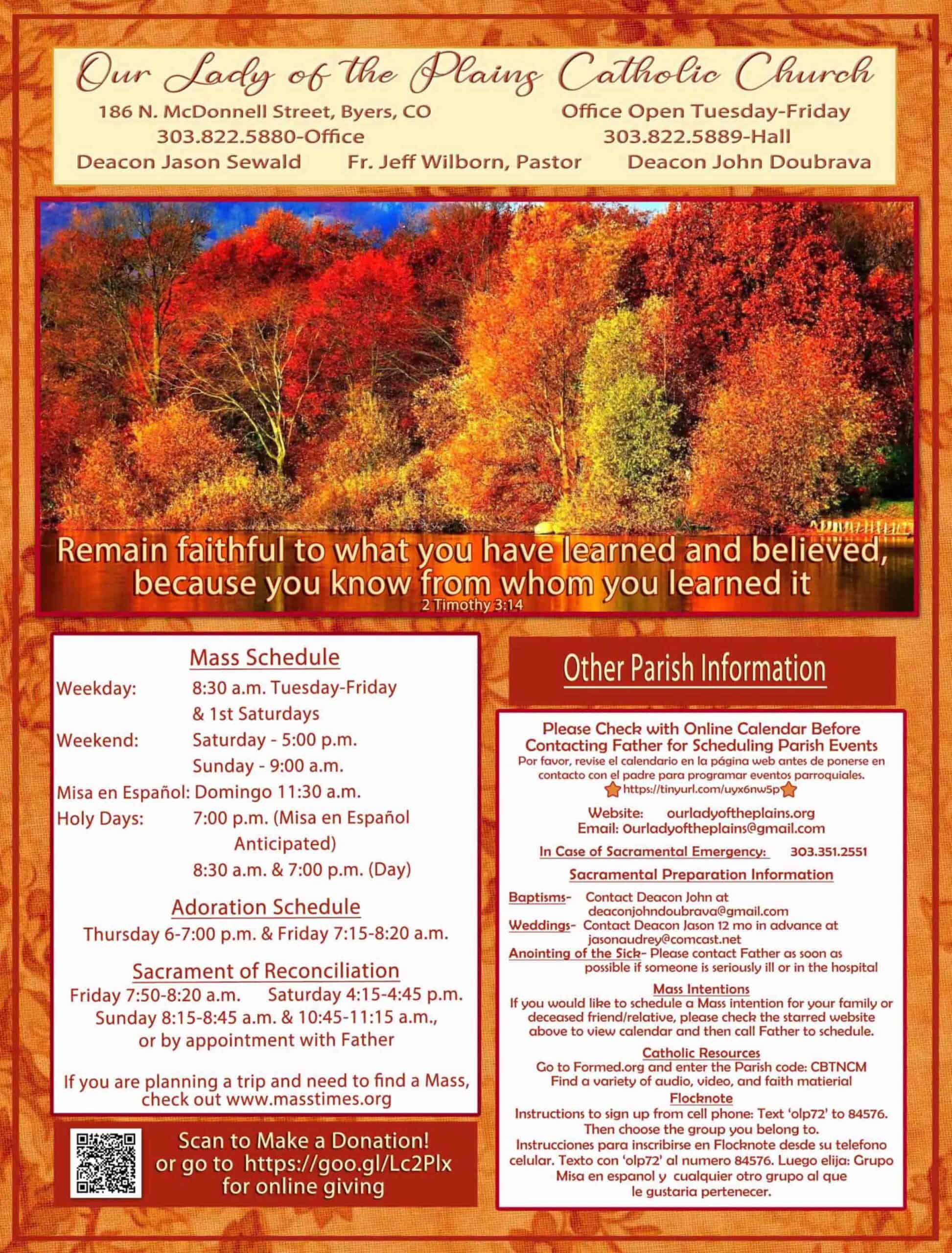 Home Our Lady of the Plains Byers, CO